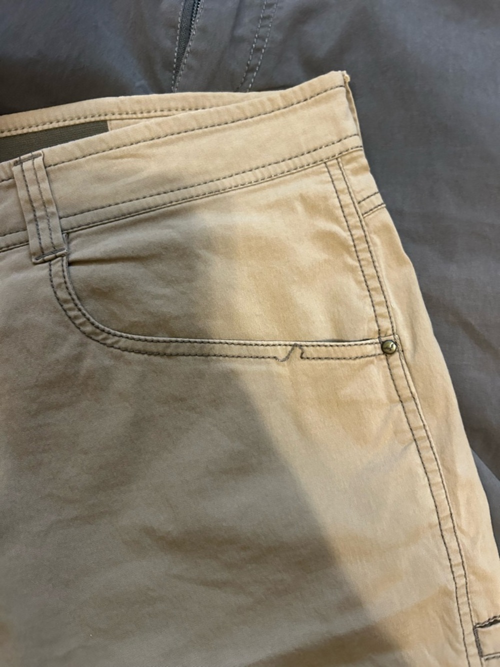 Hawke & Co Khaki and Charcoal Flat Front Men's Shorts Pack - Picture 3 of 12